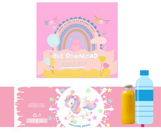 beautifully designed wrapper - juice = Unicorn party