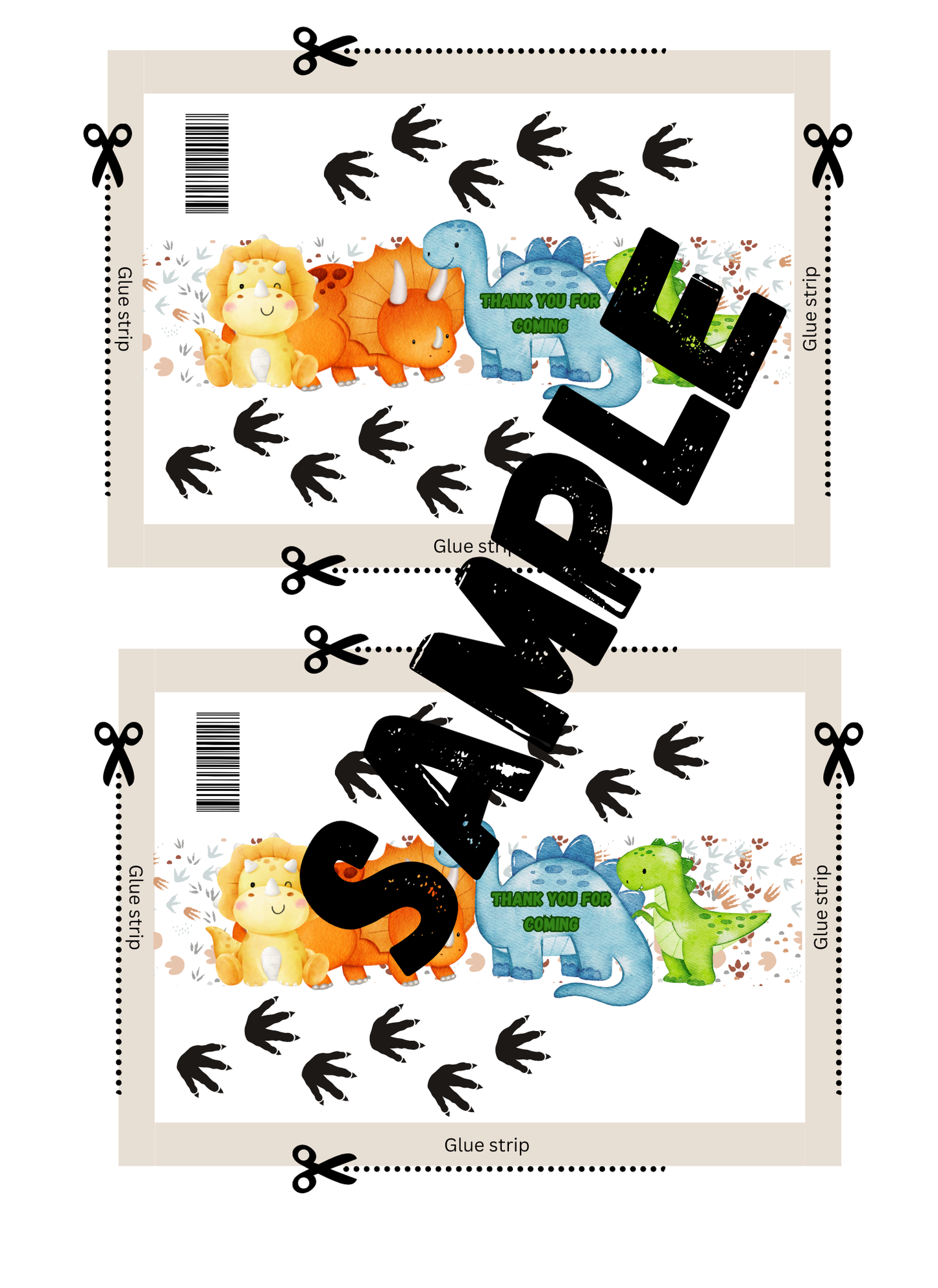 beautifully designed chocolate wrapper - Dinosauros