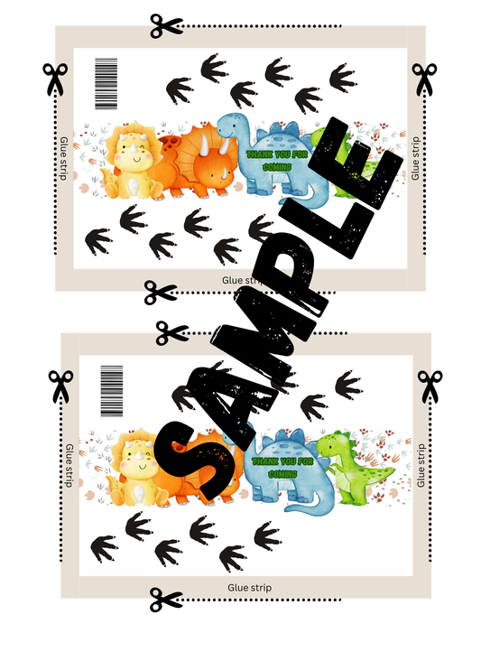 beautifully designed chocolate wrapper - Dinosauros