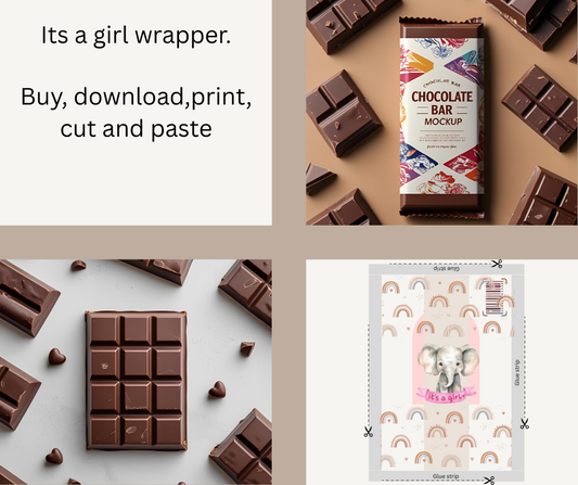 Chocolate wrapper it's a girl